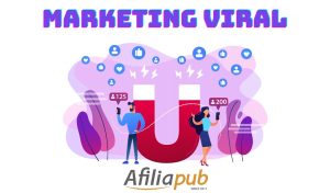 Ilustração representando Marketing Viral com logo de AfiliaPub
